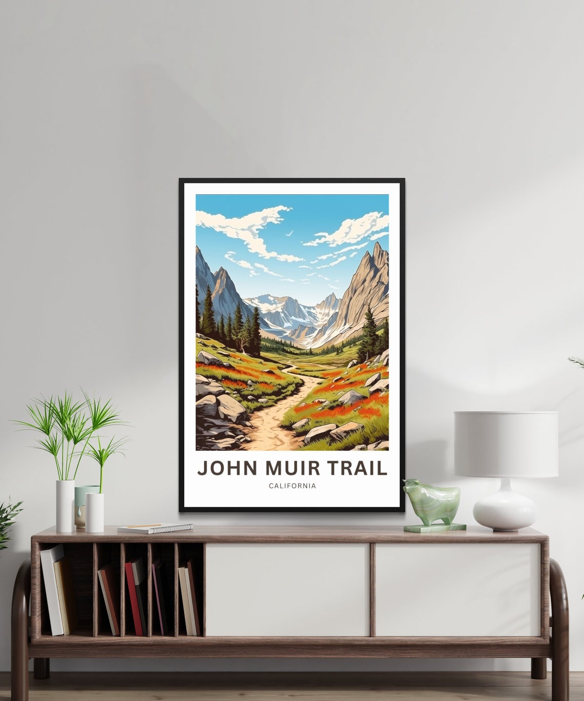 John Muir Trail Travel Print John Muir Trail Poster California Wall Art Framed Present Gift California Present - Image 2