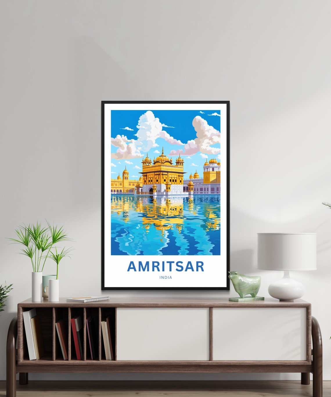Amritsar India Golden Temple Serene Water Reflections Poster - Image 2