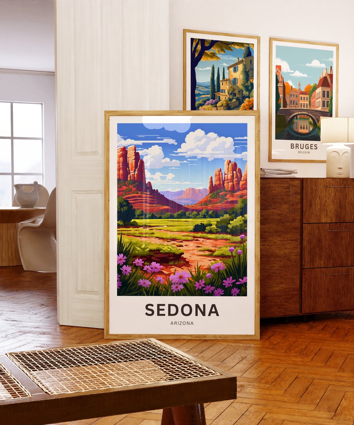 Personalized Sedona Arizona Poster with Red Rock Desert Scenery Art - Image 5