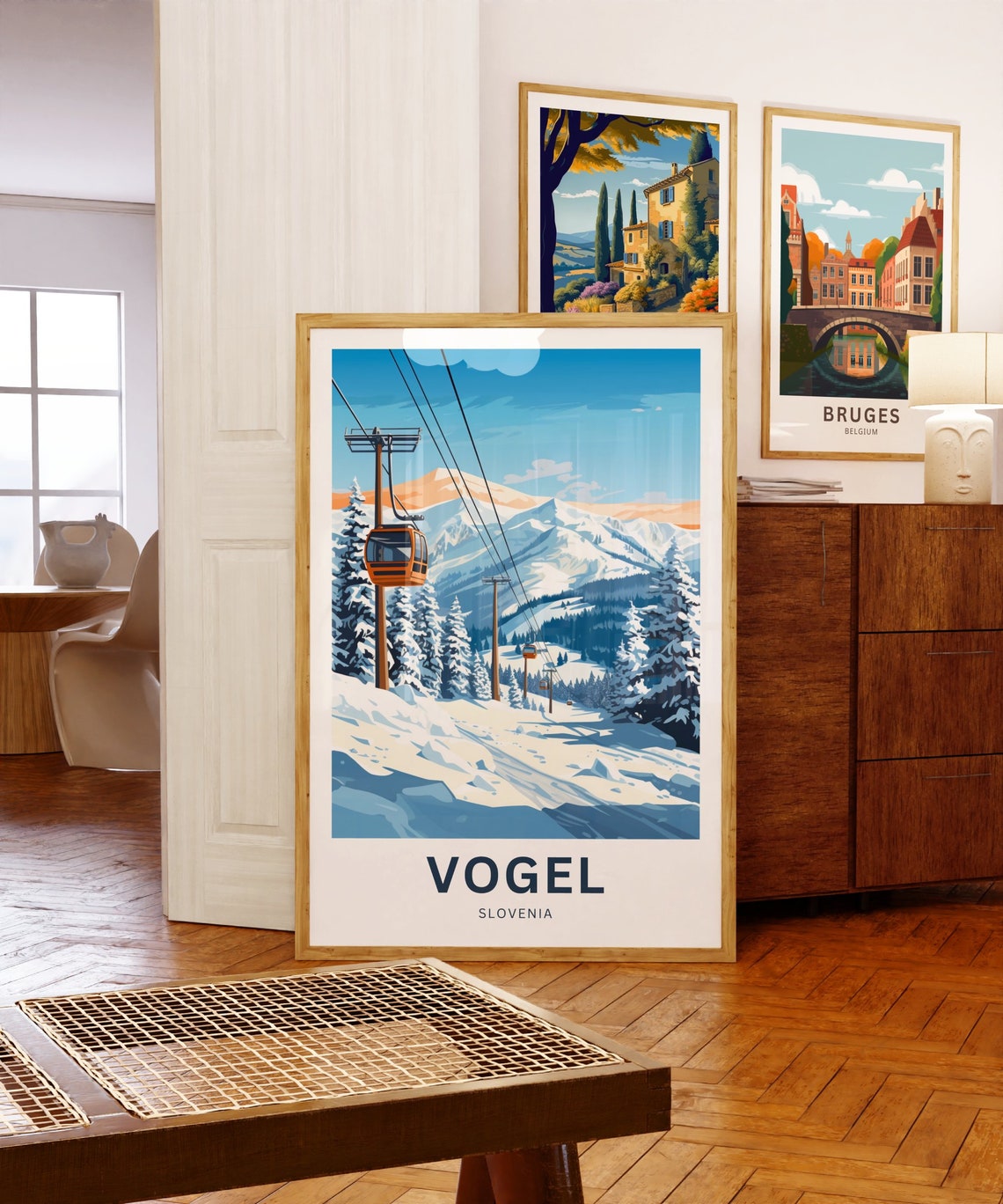 Vogel Slovenia Gondola Cable Car Ski Slope Personalized Travel Poster - Image 5