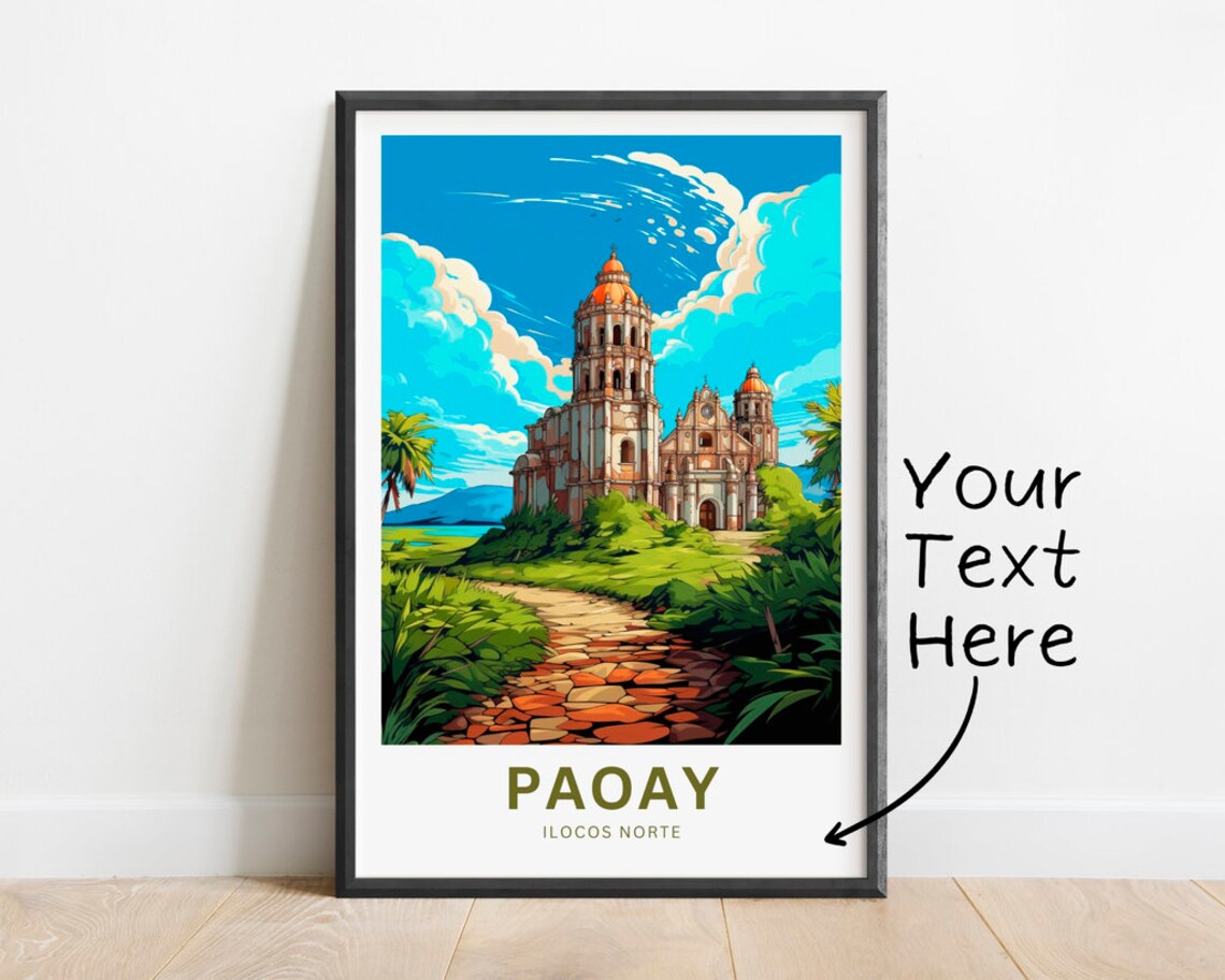 Paoay Church Ilocos Norte Philippines Custom Travel Art Poster