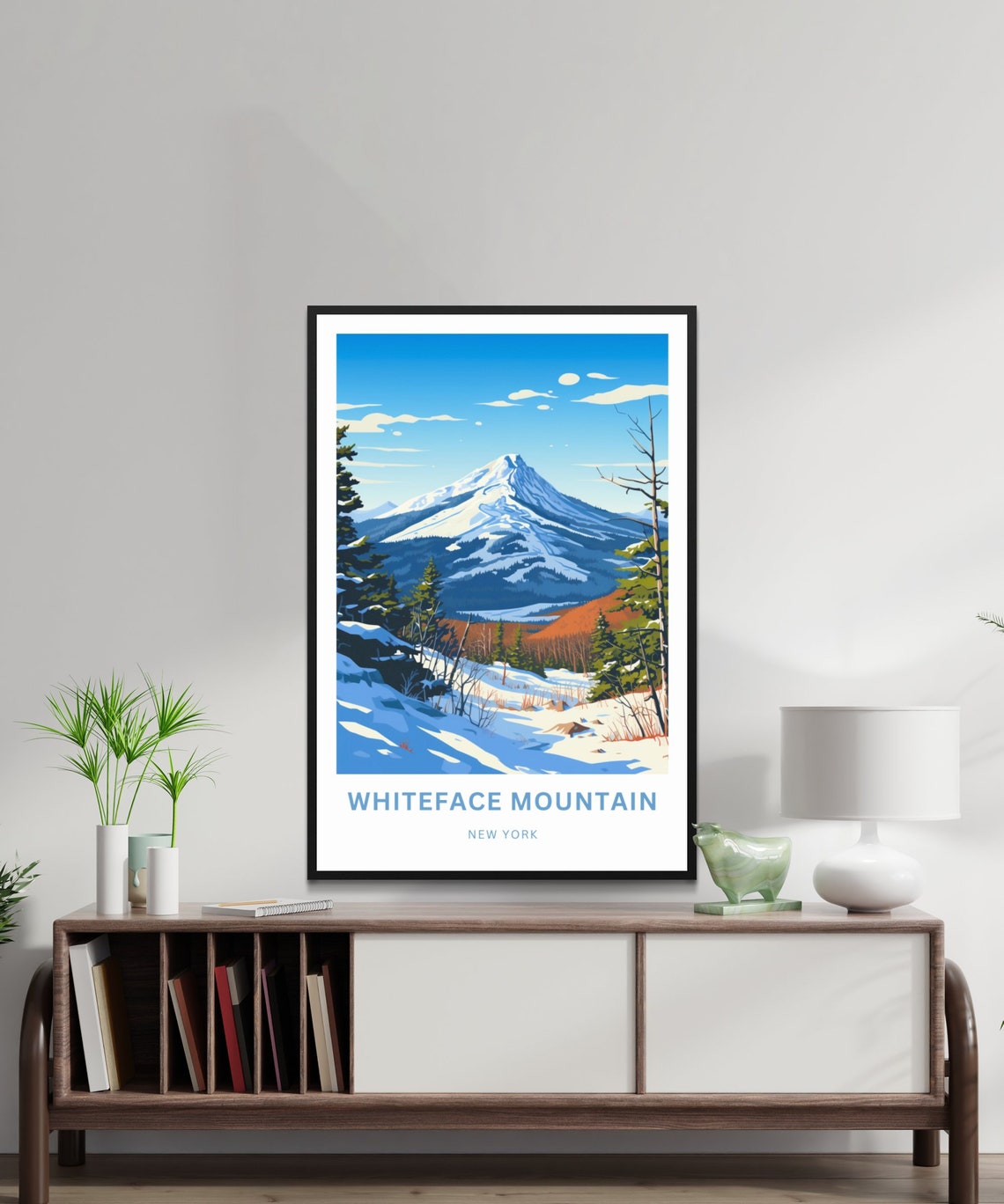 Personalized Whiteface Mountain New York Snowy Winter Peak Poster - Image 2