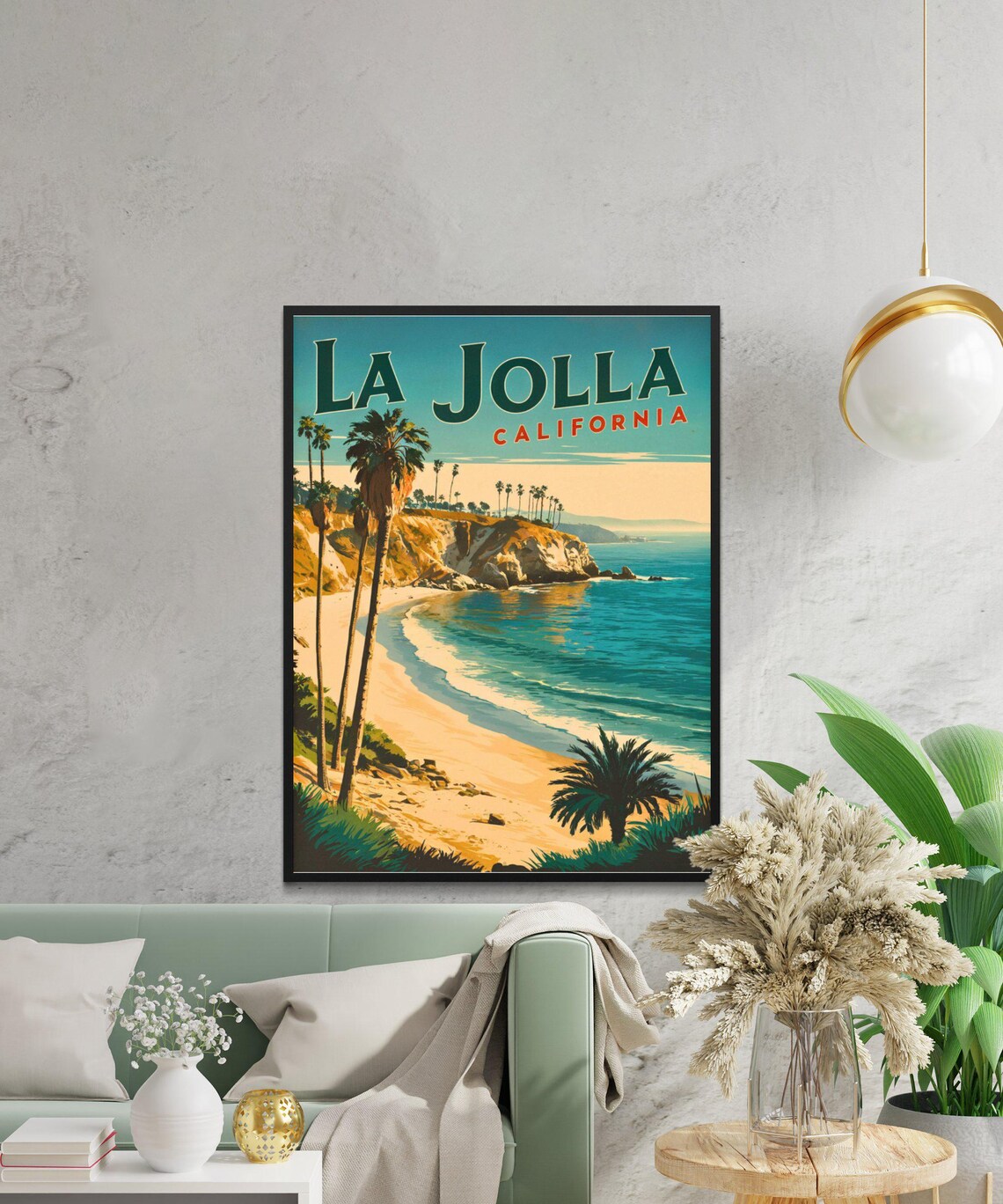 La Jolla Cove Vintage Travel Poster, California Art Print - Image 3