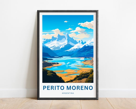 Perito Moreno Travel Print Poster Wall Art Framed Present Gift Argentina