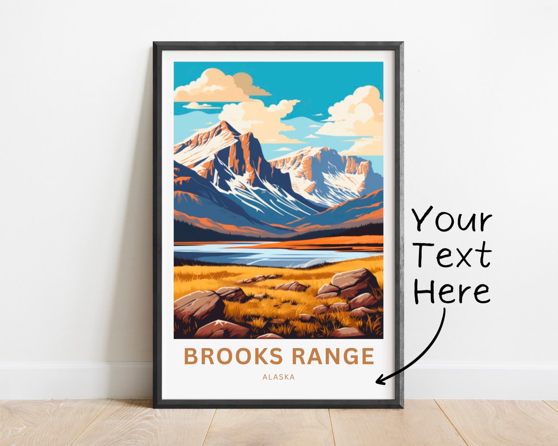 Brooks Range Alaska Snowy Peaks Personalized Mountain Poster