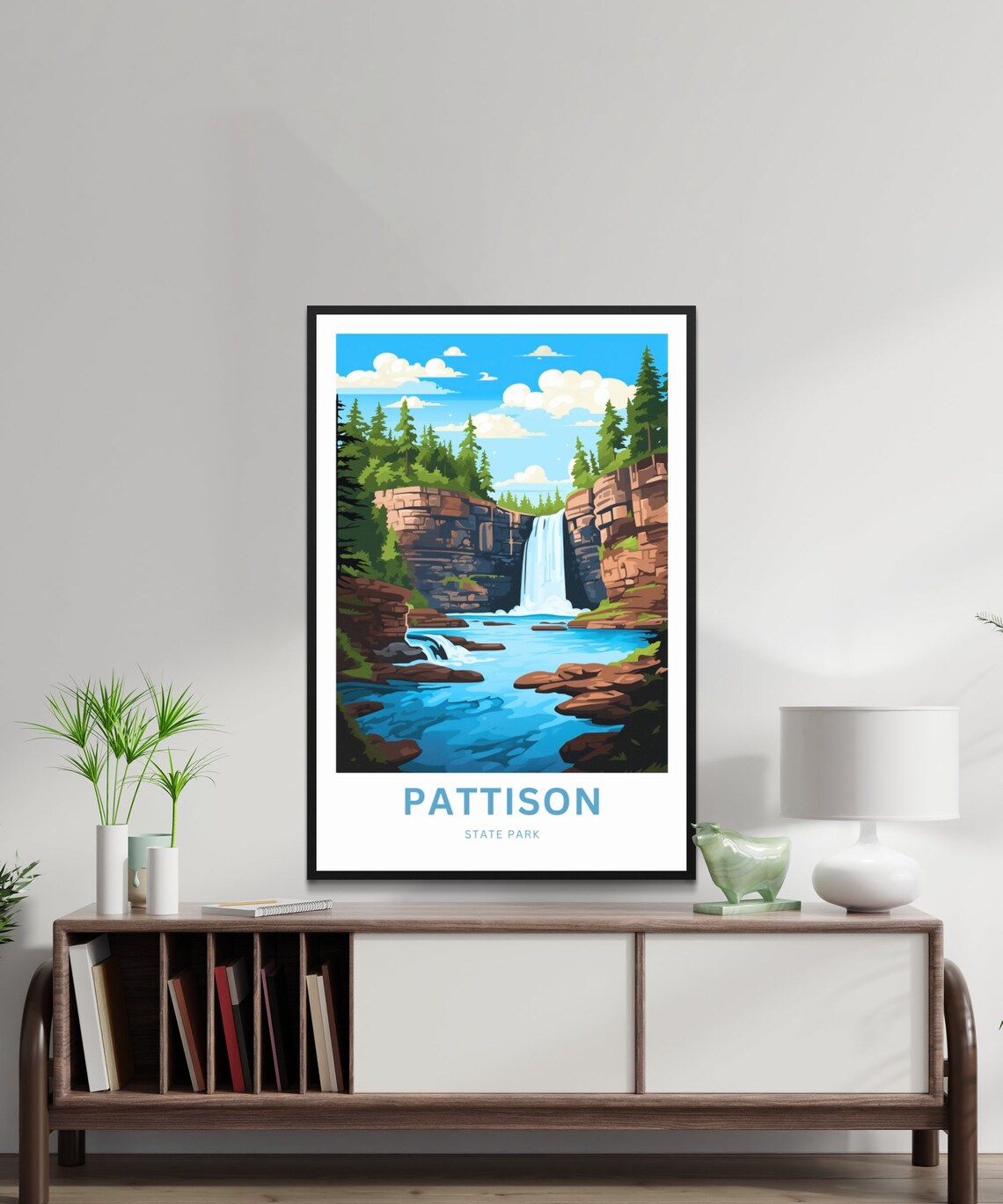 Pattison State Park Travel Poster, Wisconsin Landscape - Image 2