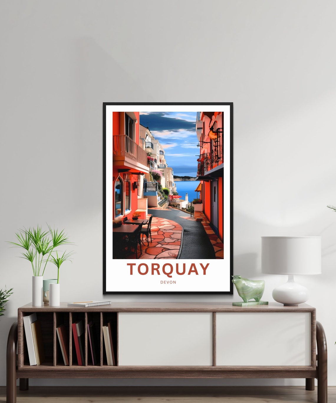 Personalized Torquay Devon Seaside Street Custom England Travel Poster - Image 2