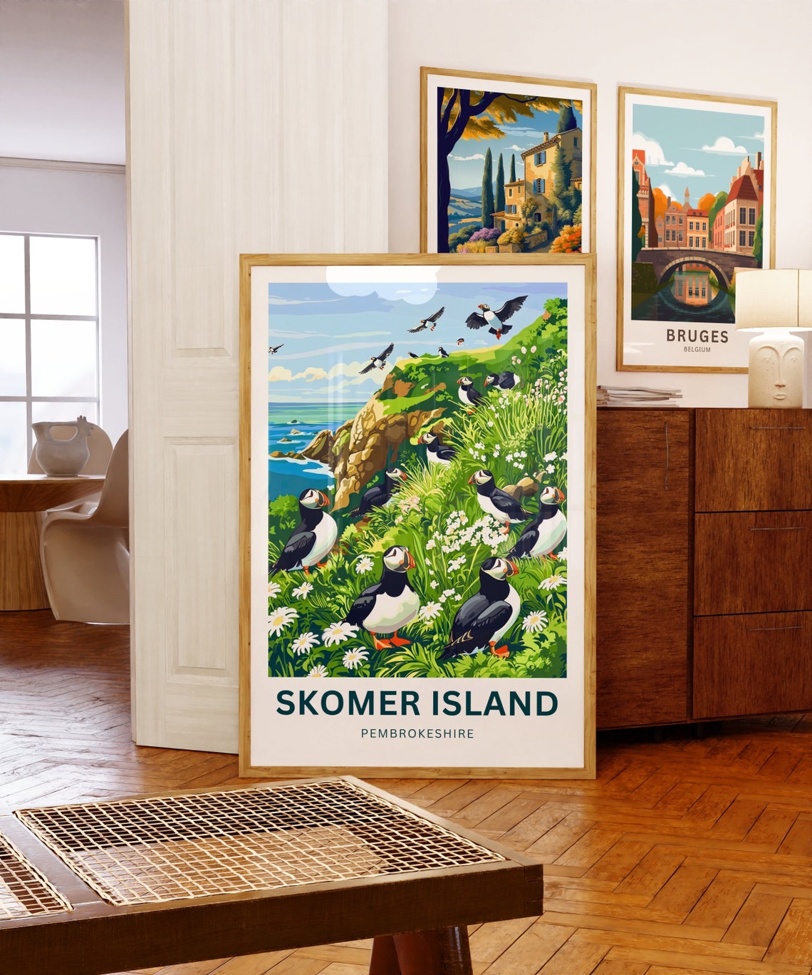 Skomer Island Pembrokeshire Puffin Meadows Custom Travel Poster - Image 5