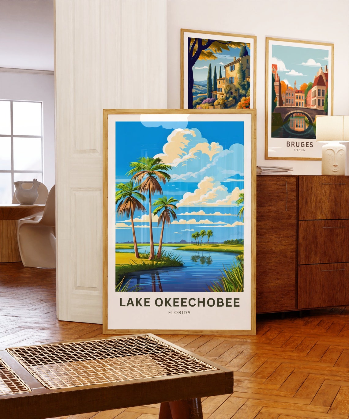 Lake Okeechobee Personalized Florida Palms Lakefront Scene Poster - Image 5