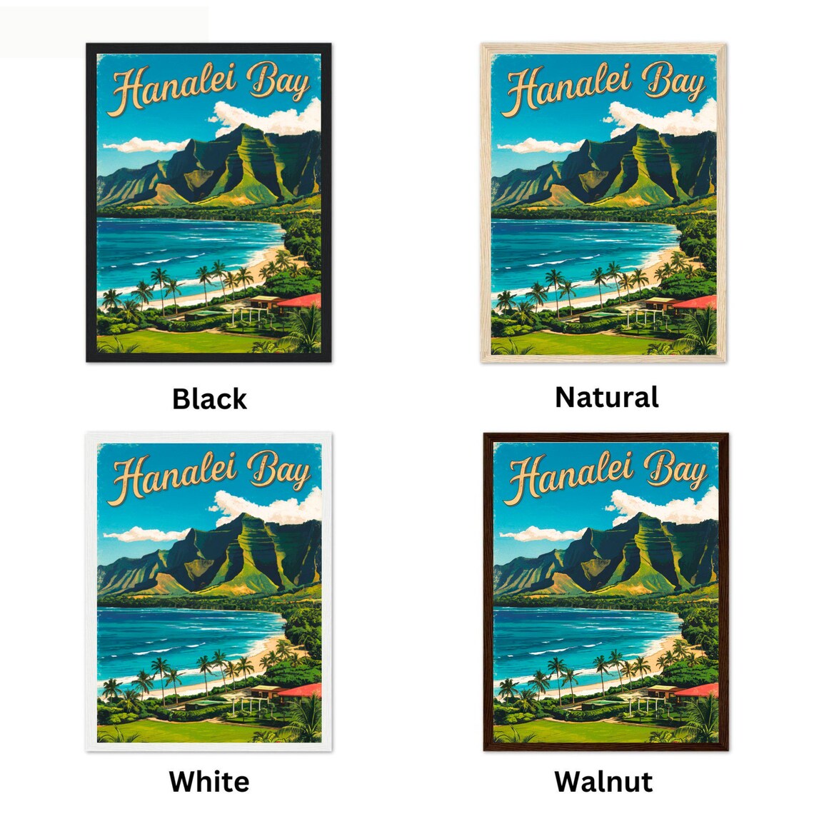Hanalei Bay Vintage Travel Poster, Hawaii Wall Art - Image 4