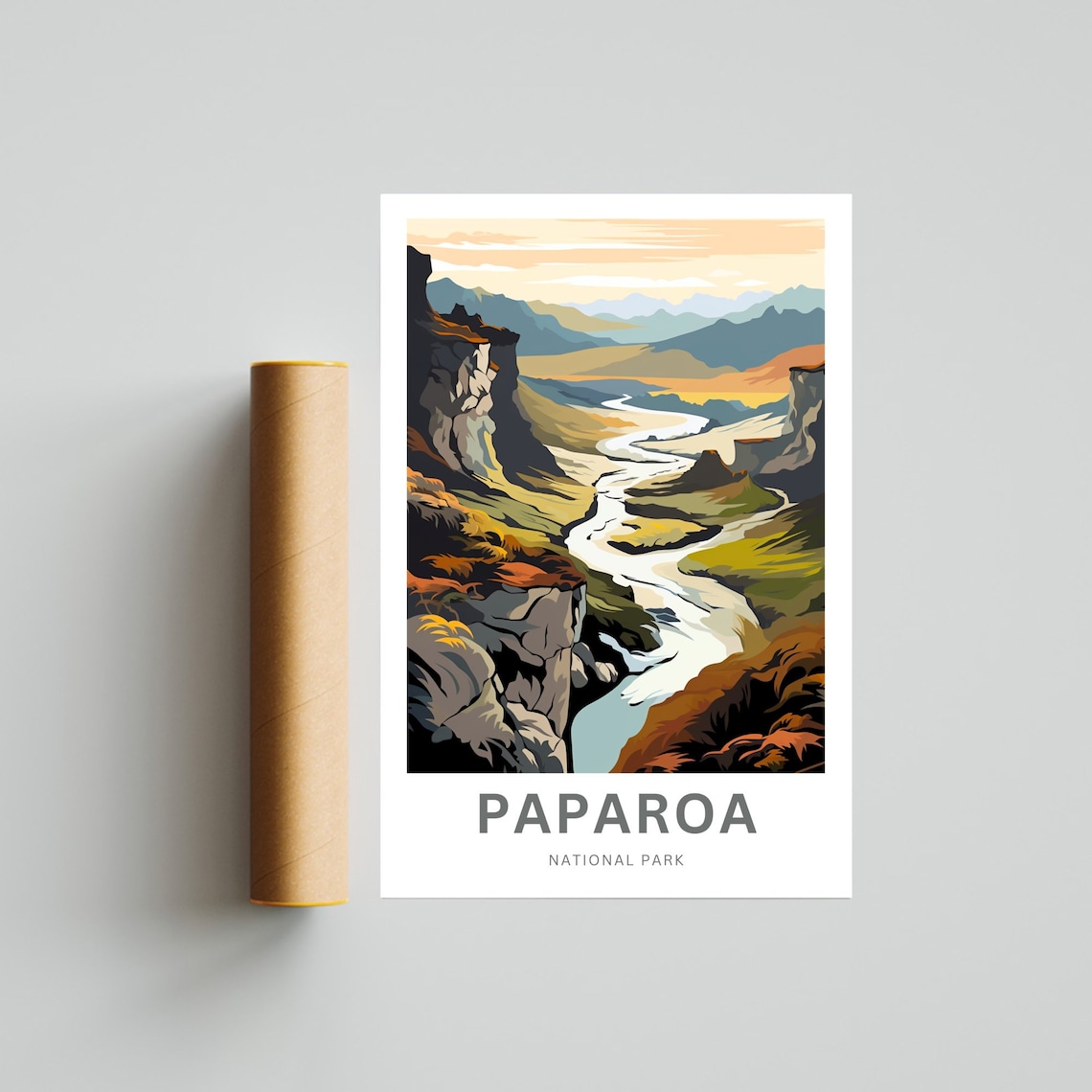 Paparoa National Park Winding River Canyon Valley Dusk Travel Poster - Image 4