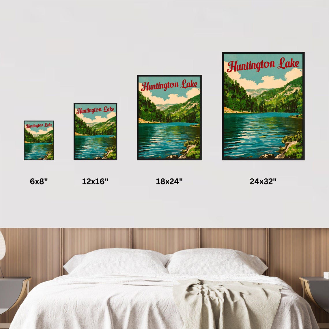 Huntington Lake California Pine Forest Alpine Lake Travel Poster - Image 3