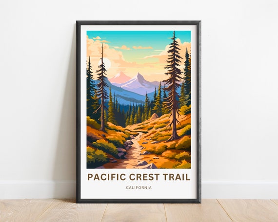 Pacific Crest Trail Travel Print Pacific Crest Trail Poster California Wall Art Framed Present Gift California Present