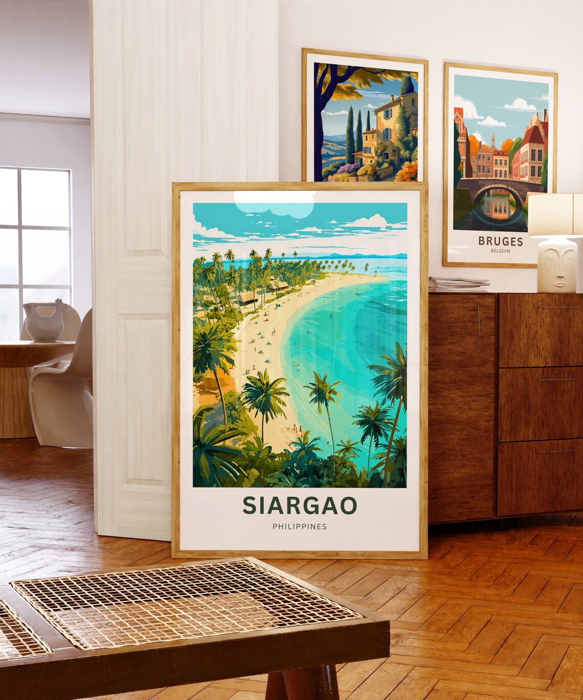 Siargao Golden Beach Turquoise Sea Palm Trees Philippines Poster - Image 5