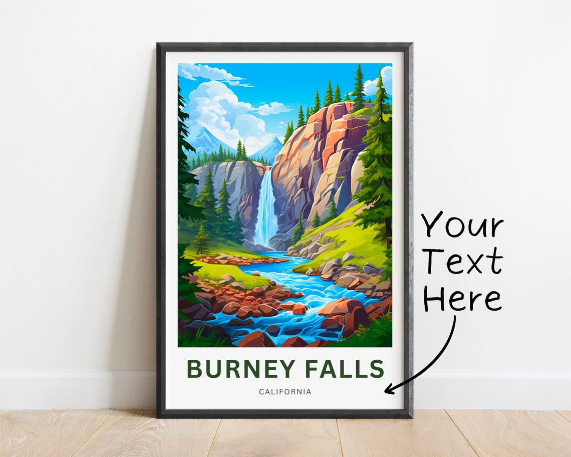 Personalized Burney Falls California Falls Into Rocky Stream Poster