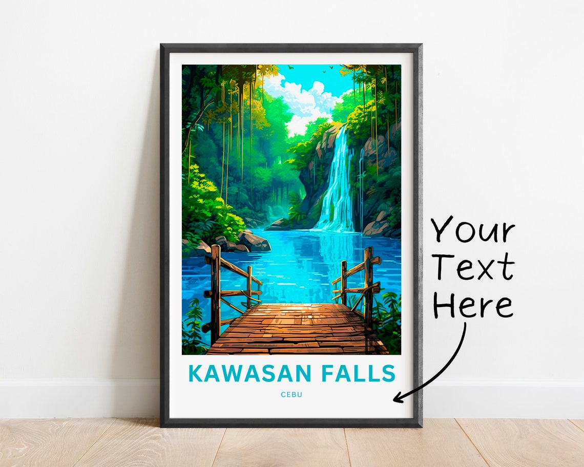 Kawasan Falls Cebu Wooden Dock Waterfall Personalized Gift Poster