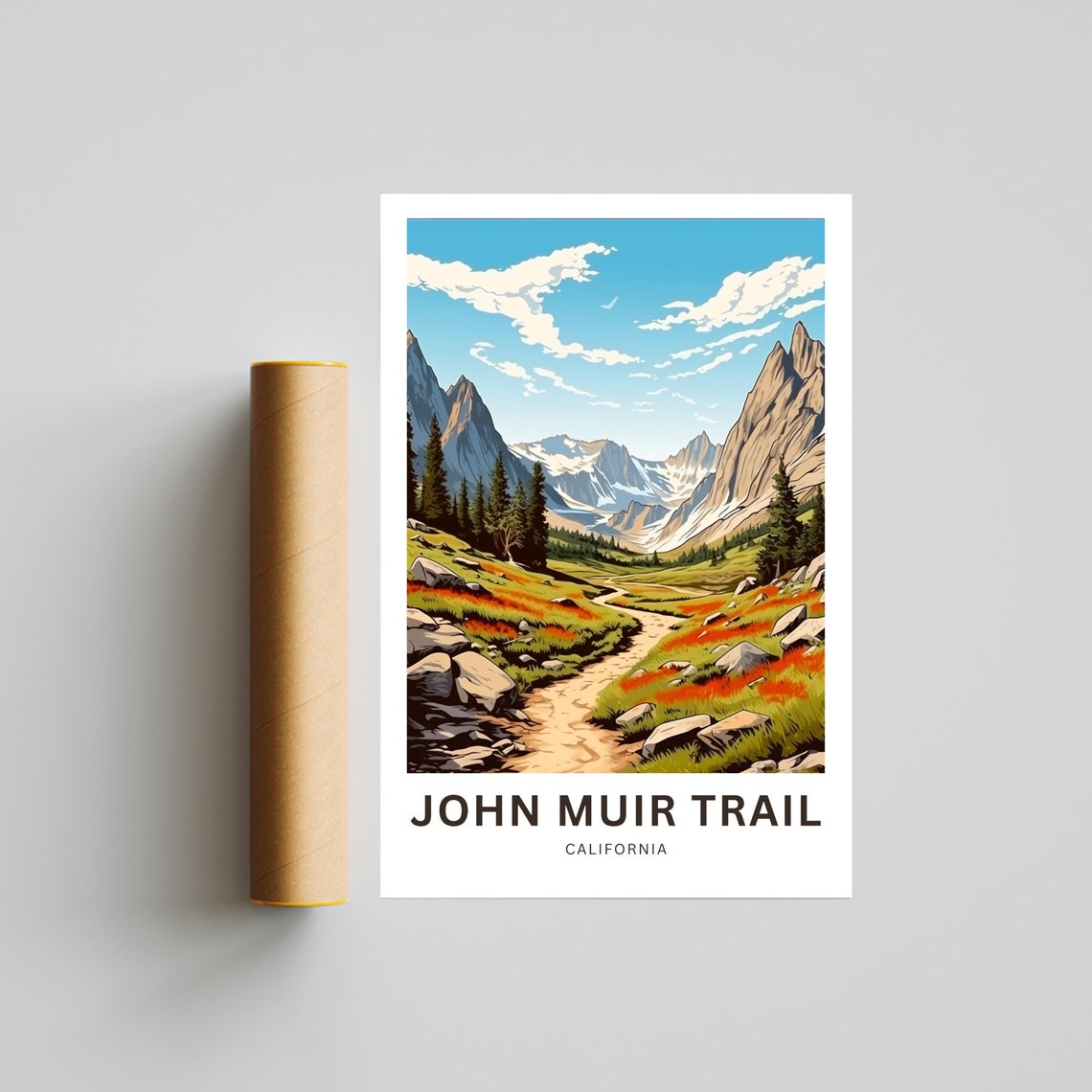 John Muir Trail Travel Print John Muir Trail Poster California Wall Art Framed Present Gift California Present - Image 4