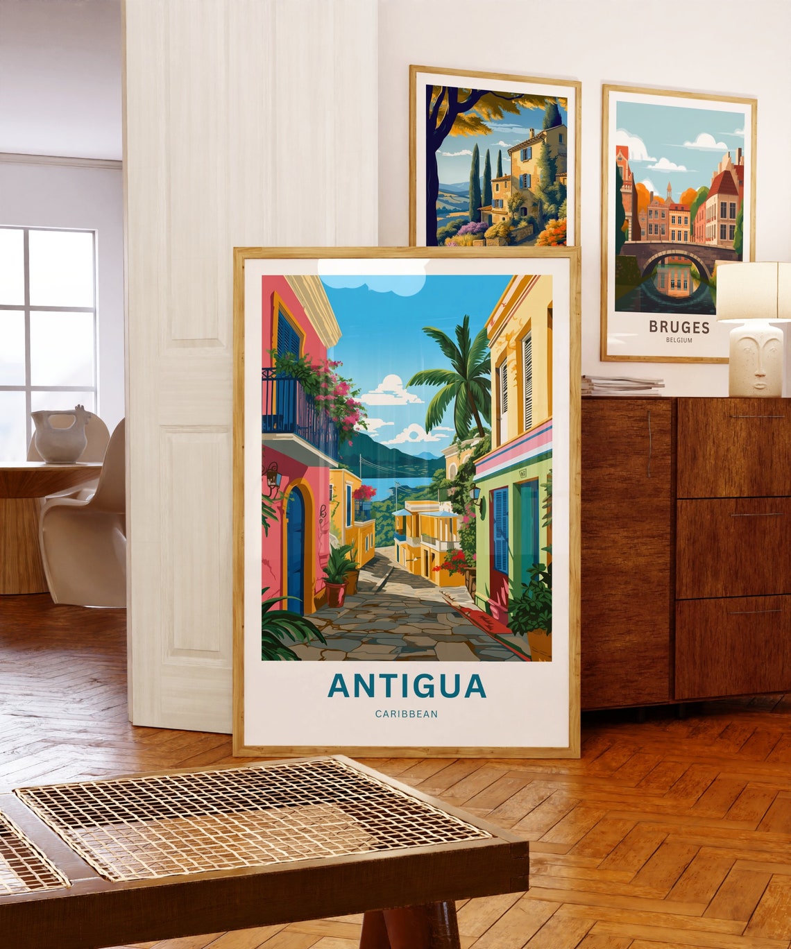 Antigua Travel Print Antigua Poster Caribbean Wall Art Framed Present Gift Antigua Barbuda Antigua Present Personalized Text - Image 5