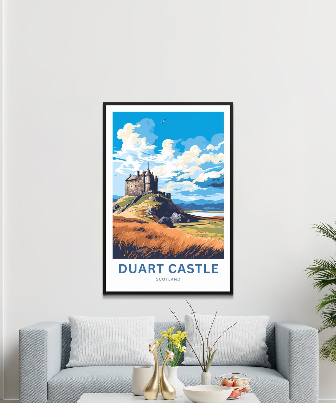 Duart Castle Scotland Ruins Hilltop Personalized Travel Poster - Image 2