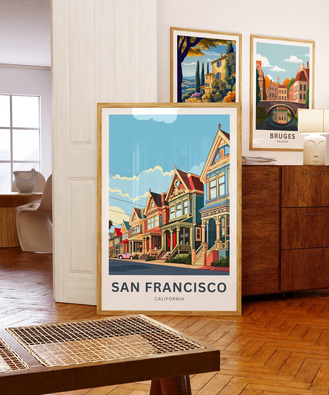 Personalized San Francisco Victorian Row Custom Vintage Travel Poster - Image 5