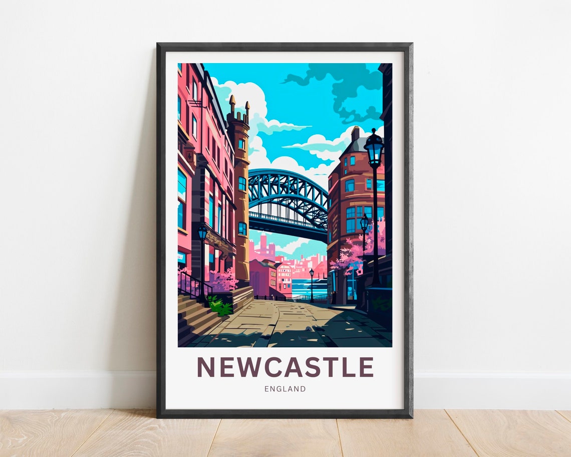 Newcastle England Iconic Tyne Bridge from the Quayside Poster