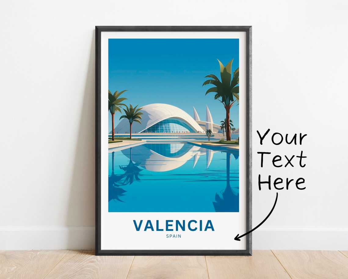 Personalized Valencia Spain Futuristic City of Arts Dome Travel Poster