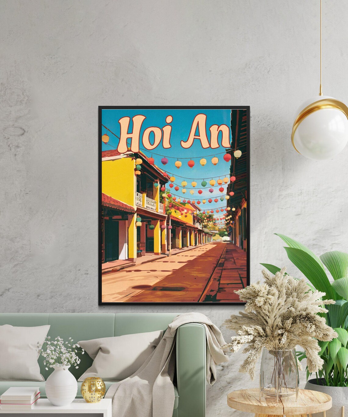 Hoi An Vietnam Lantern Street Old Town Vintage Travel Poster - Image 4
