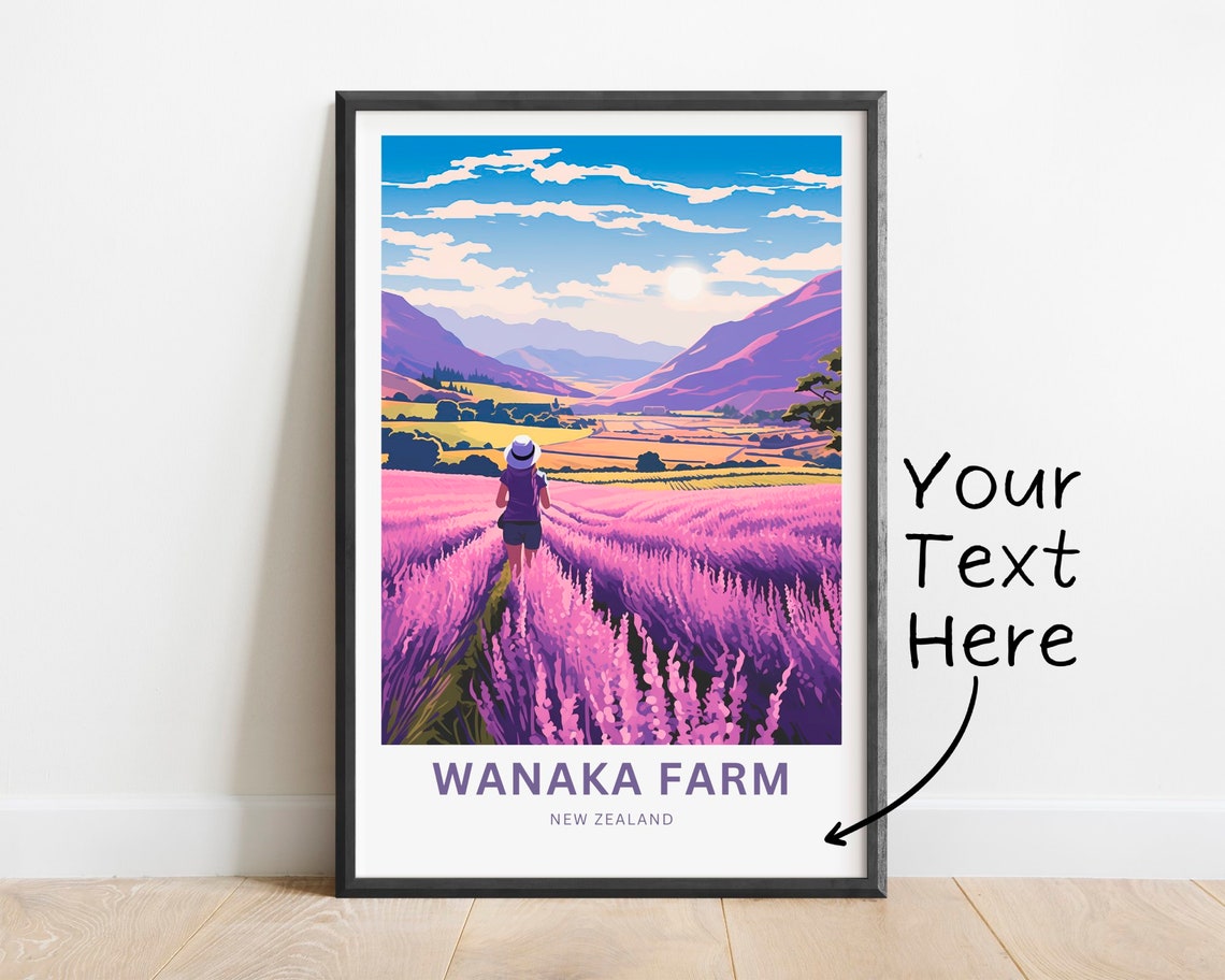 Personalized Wanaka Farm New Zealand Lavender Walk Gift Poster
