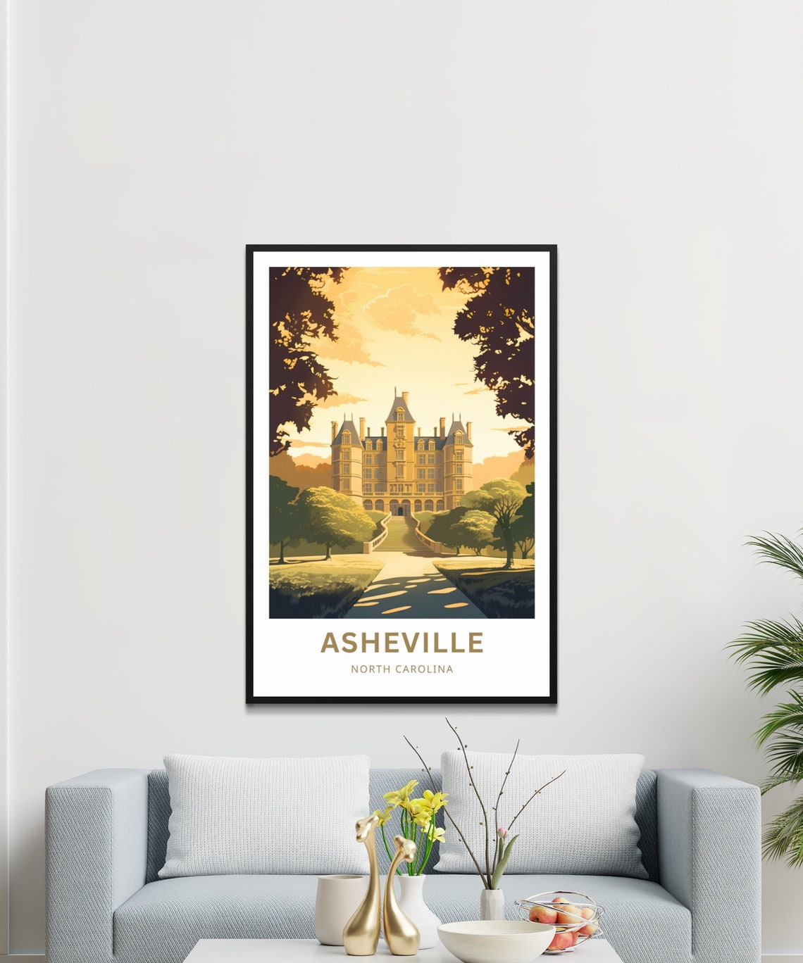 Asheville North Carolina Biltmore Estate Sunset Chateau Poster - Image 3