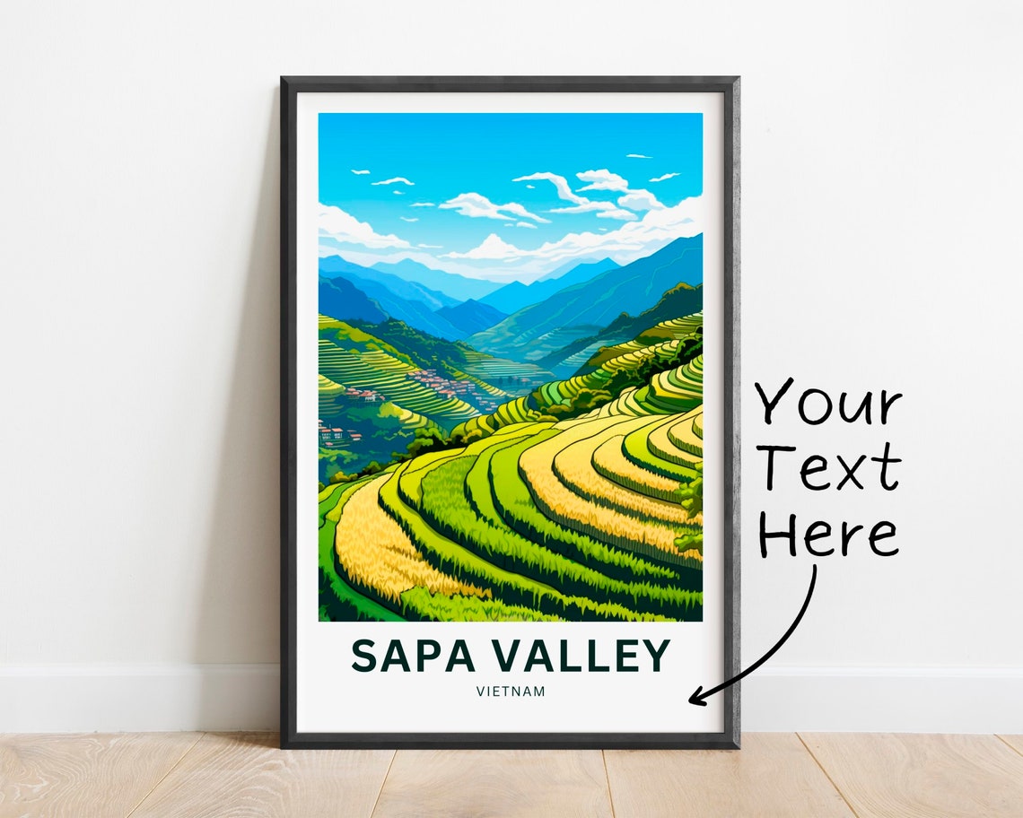 Sapa Valley Vietnam Custom Name Rice Terraces Valley View Poster