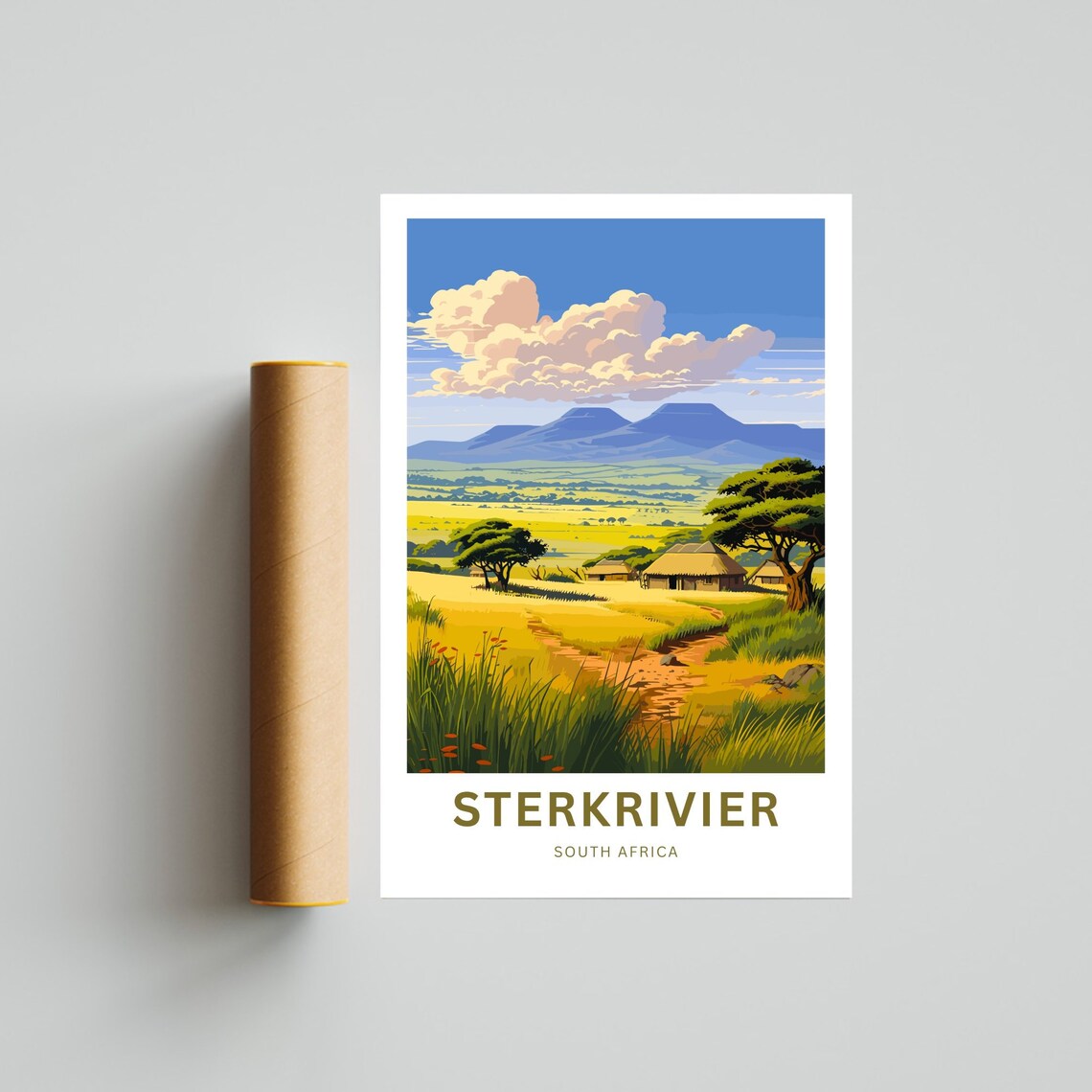 Sterkrivier South Africa Savanna Homestead Scenic Travel Poster - Image 4