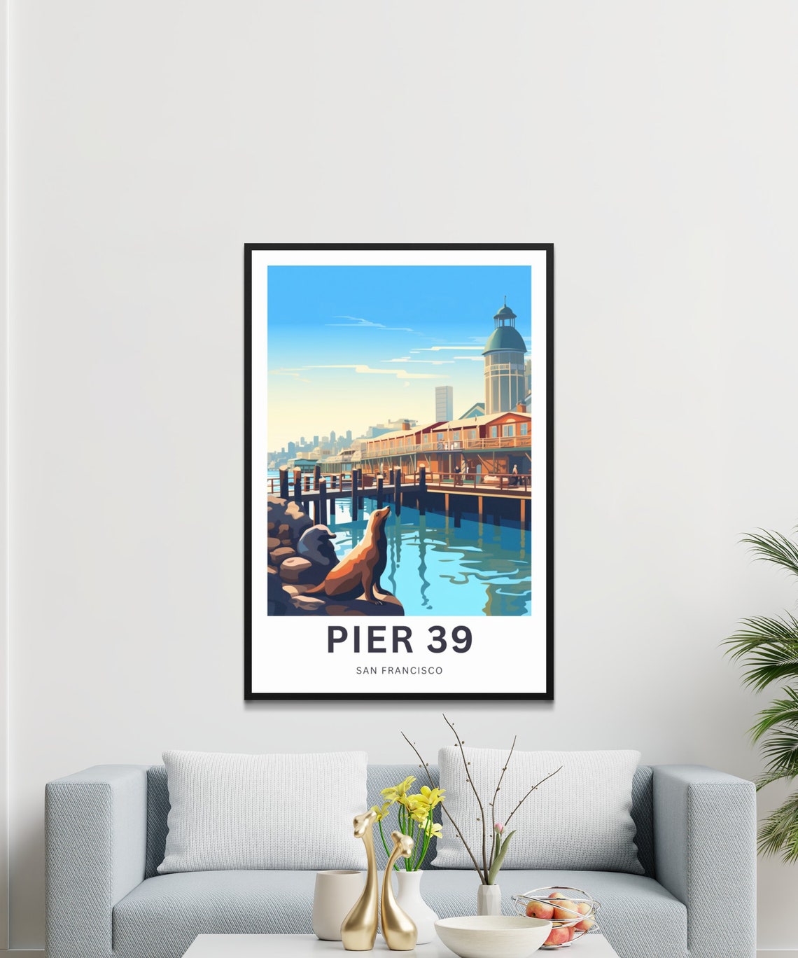 Pier 39 San Francisco Bay Sea Lion Waterfront Grand Travel Poster - Image 3