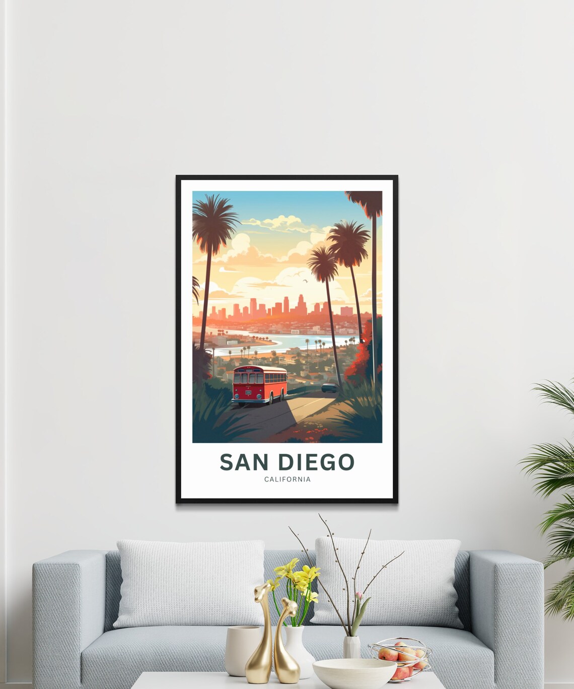 Personalized San Diego Travel Poster, California Wall Art - Image 3