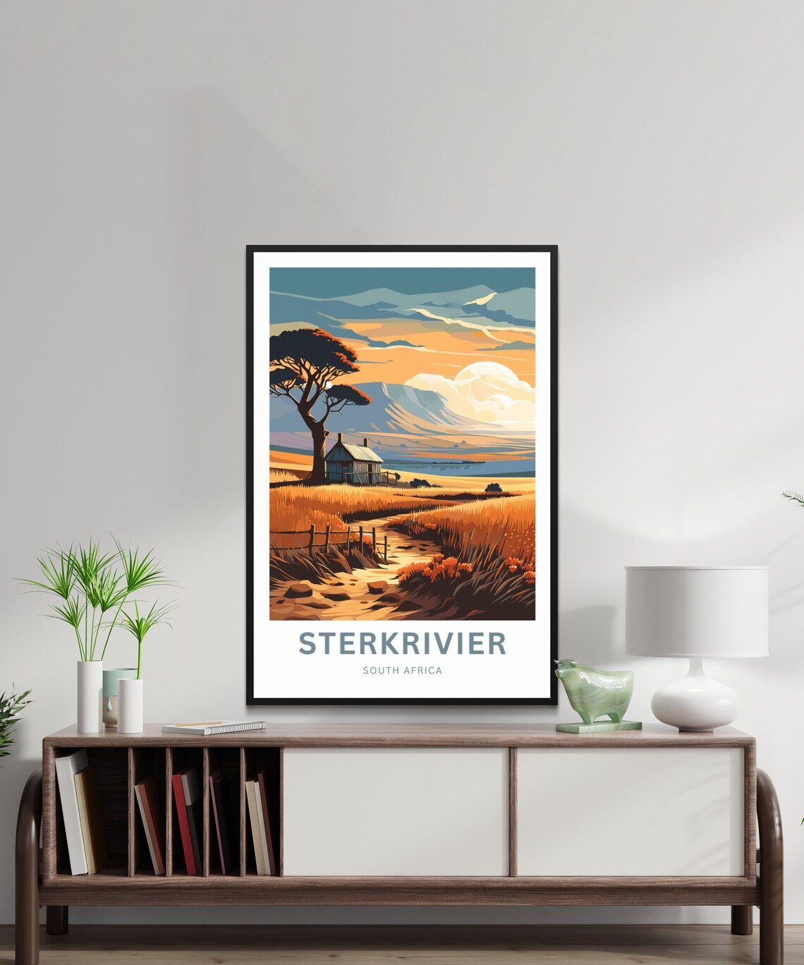 Personalized Sterkrivier South Africa Sunset Homestead Travel Poster - Image 2