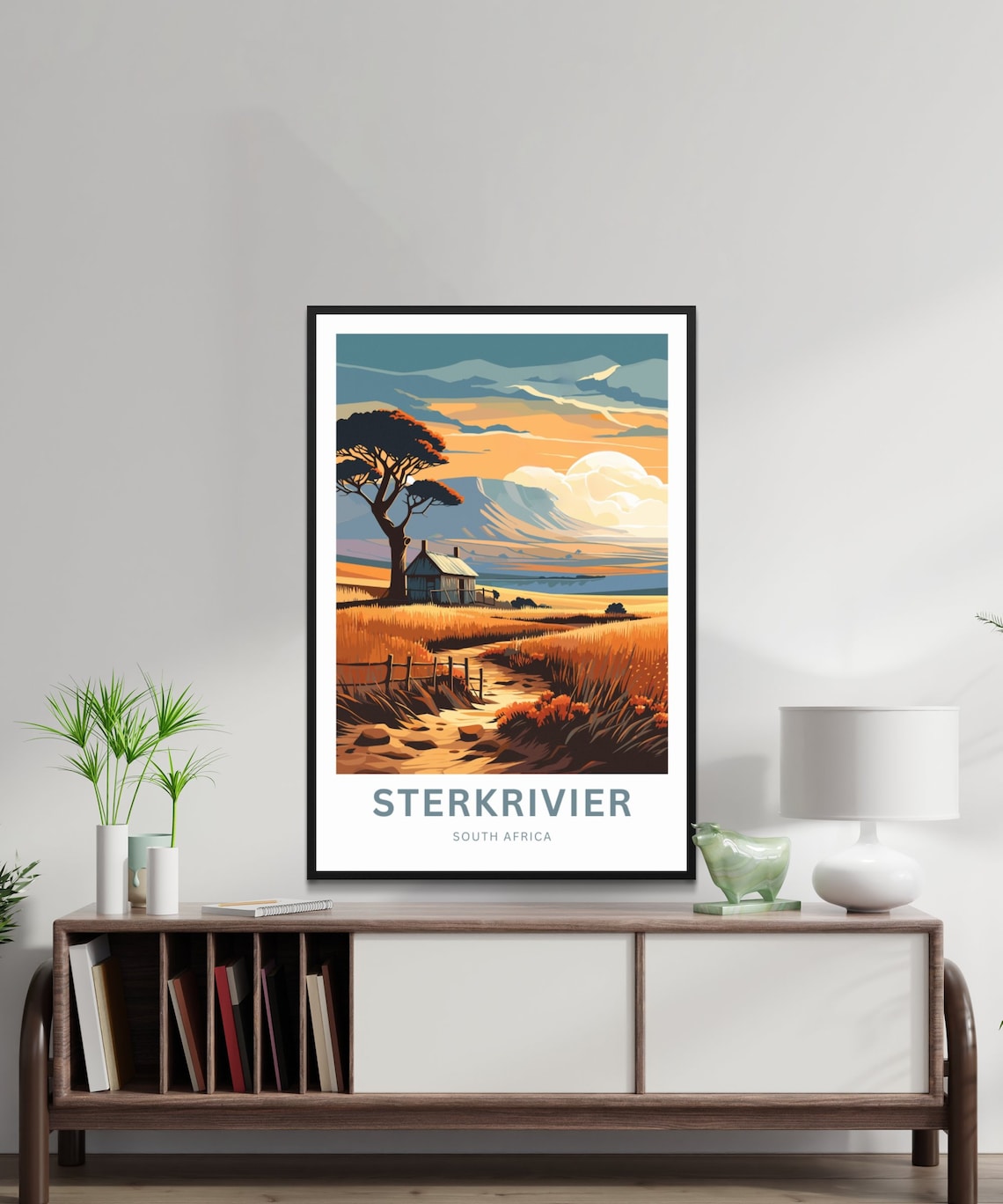 Sterkrivier South Africa Sunset Farmhouse Countryside Travel Poster - Image 2