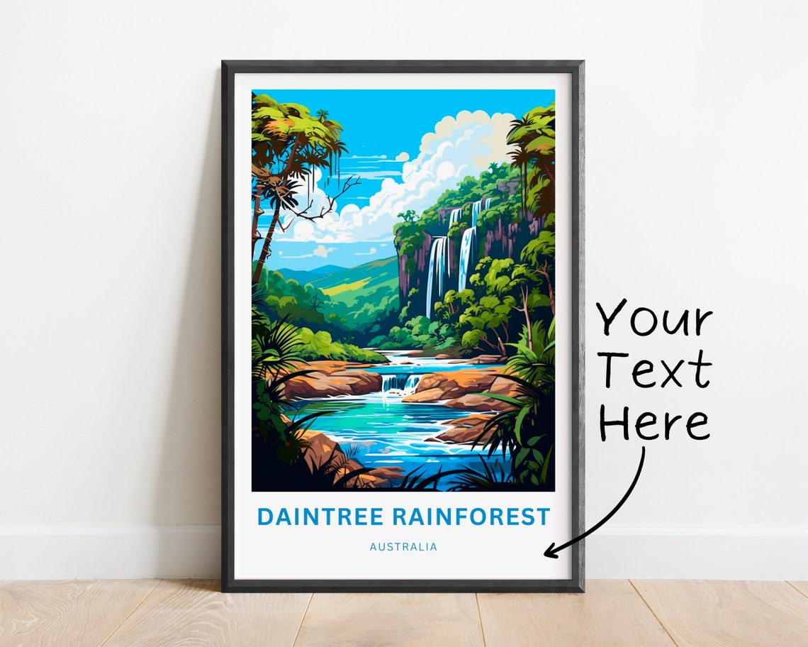 Daintree Rainforest Australia Falls Jungle River Travel Poster