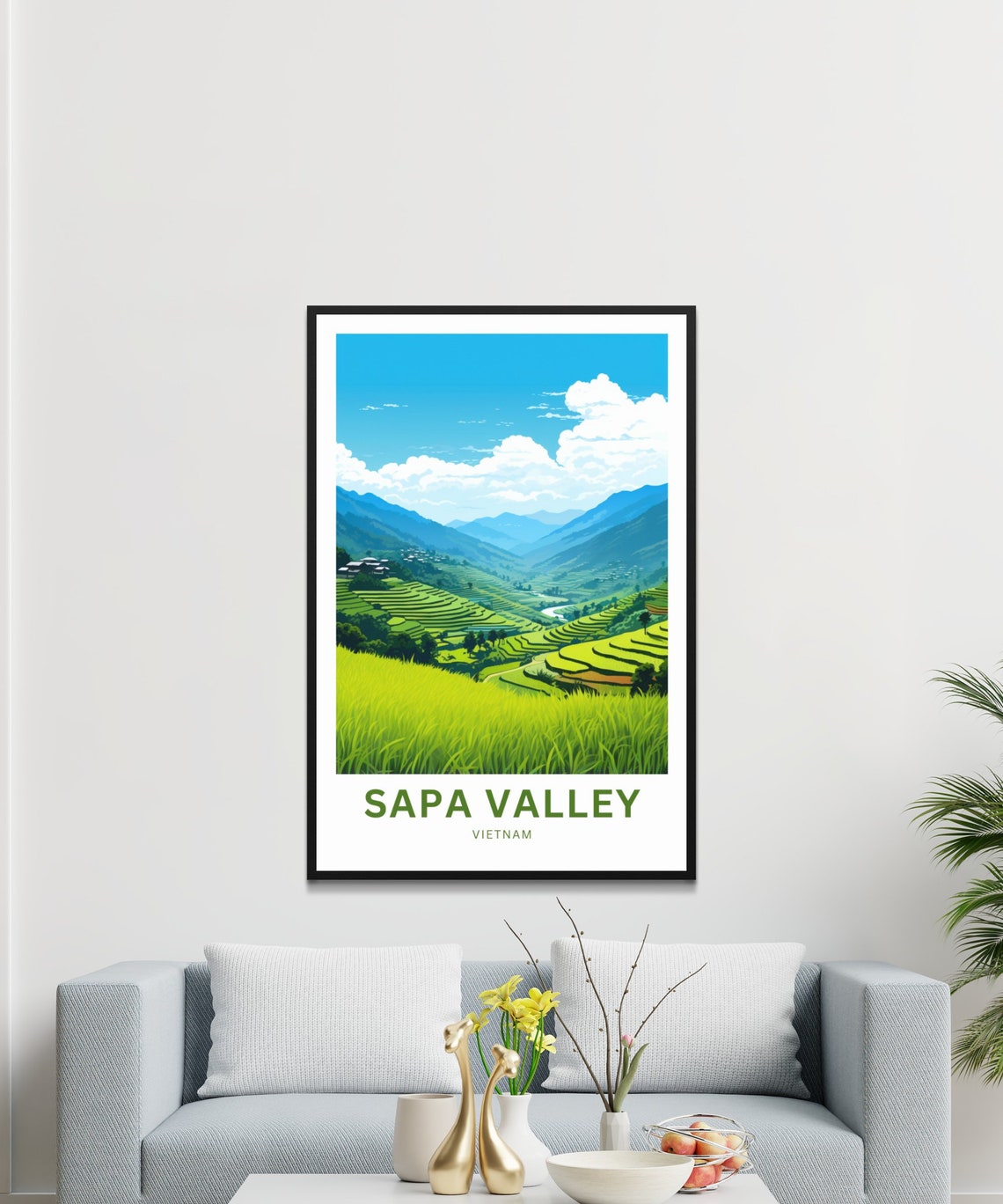 Personalized Sapa Valley Vietnam Rice Terraces Mountain Travel Poster - Image 3