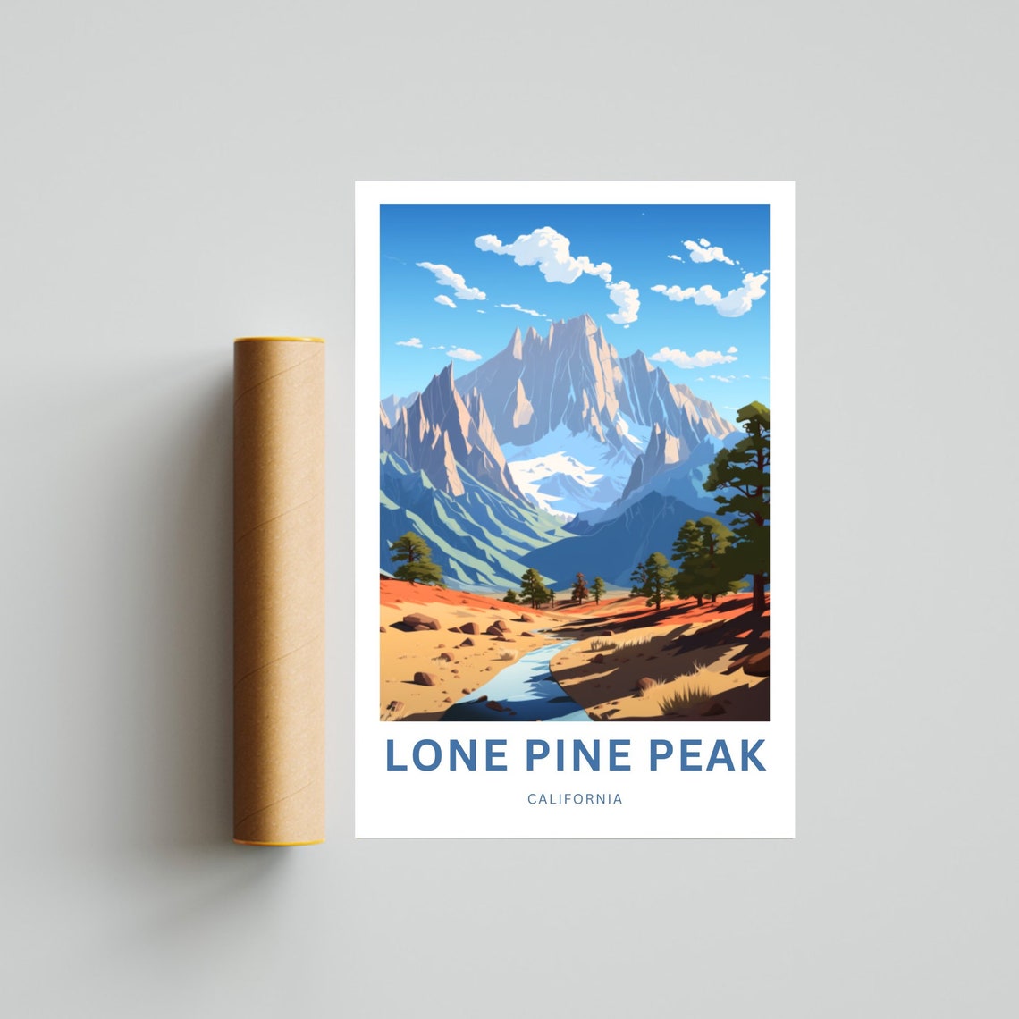 Personalized Lone Pine Peak California Valley Custom Text Poster - Image 4