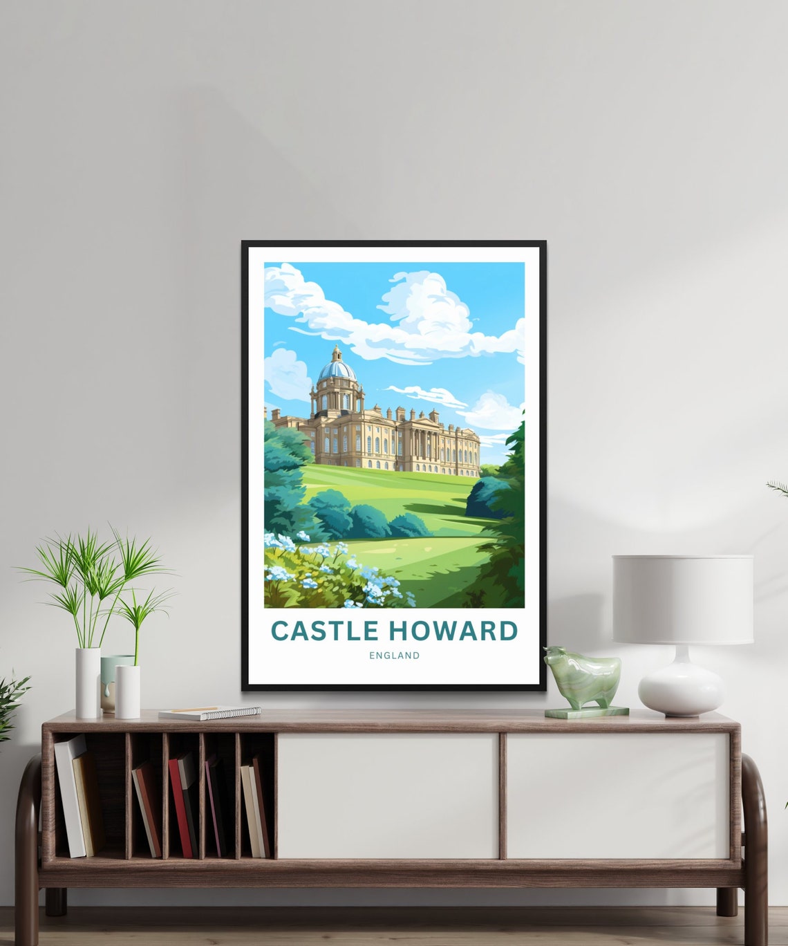 Castle Howard England Stately Home Vintage Travel Poster Lawn View - Image 2
