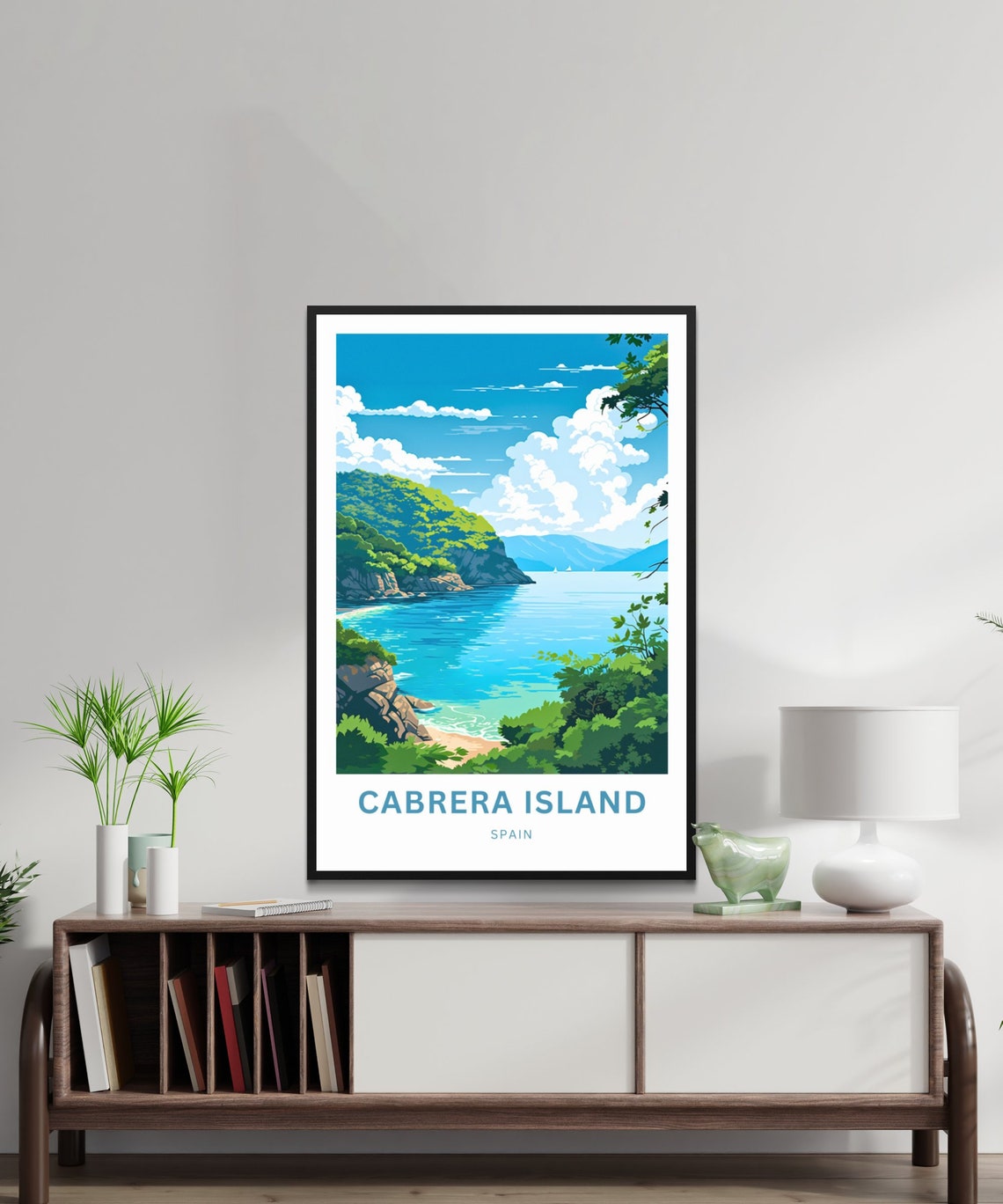 Cabrera Island Spain Hidden Cove Framed By Lush Green Trees Poster - Image 4