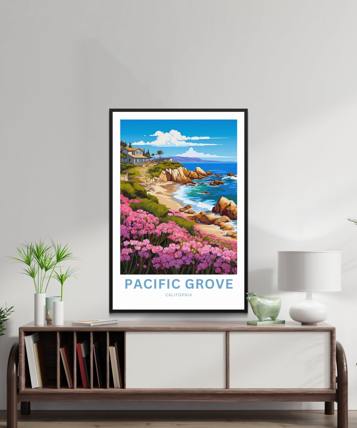 Pacific Grove California Coastal Blooms Vintage Travel Poster - Image 2