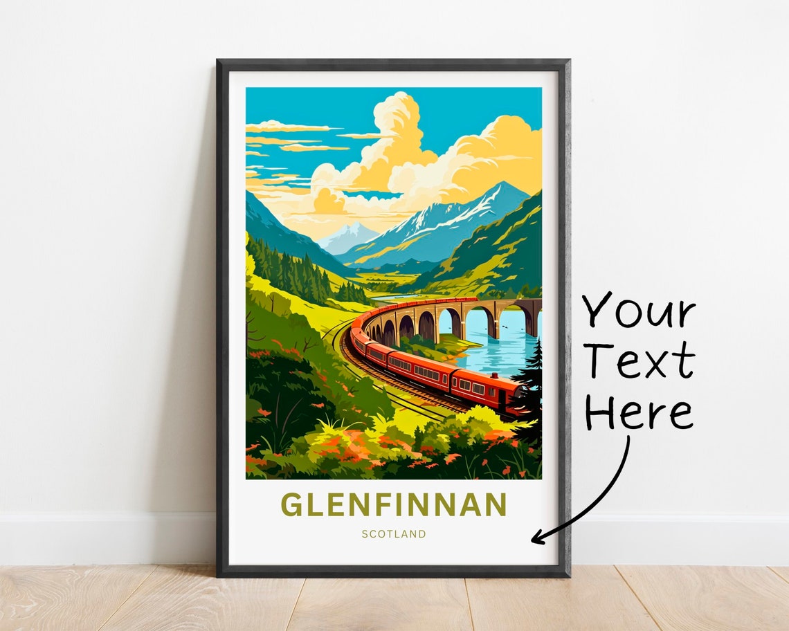 Glenfinnan Viaduct Curved Lake Crossing Train Scotland Poster