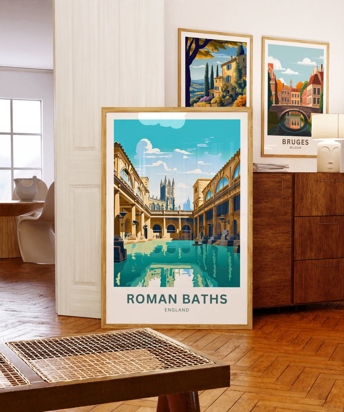 Roman Baths England Great Bath And Abbey Architecture Poster - Image 5