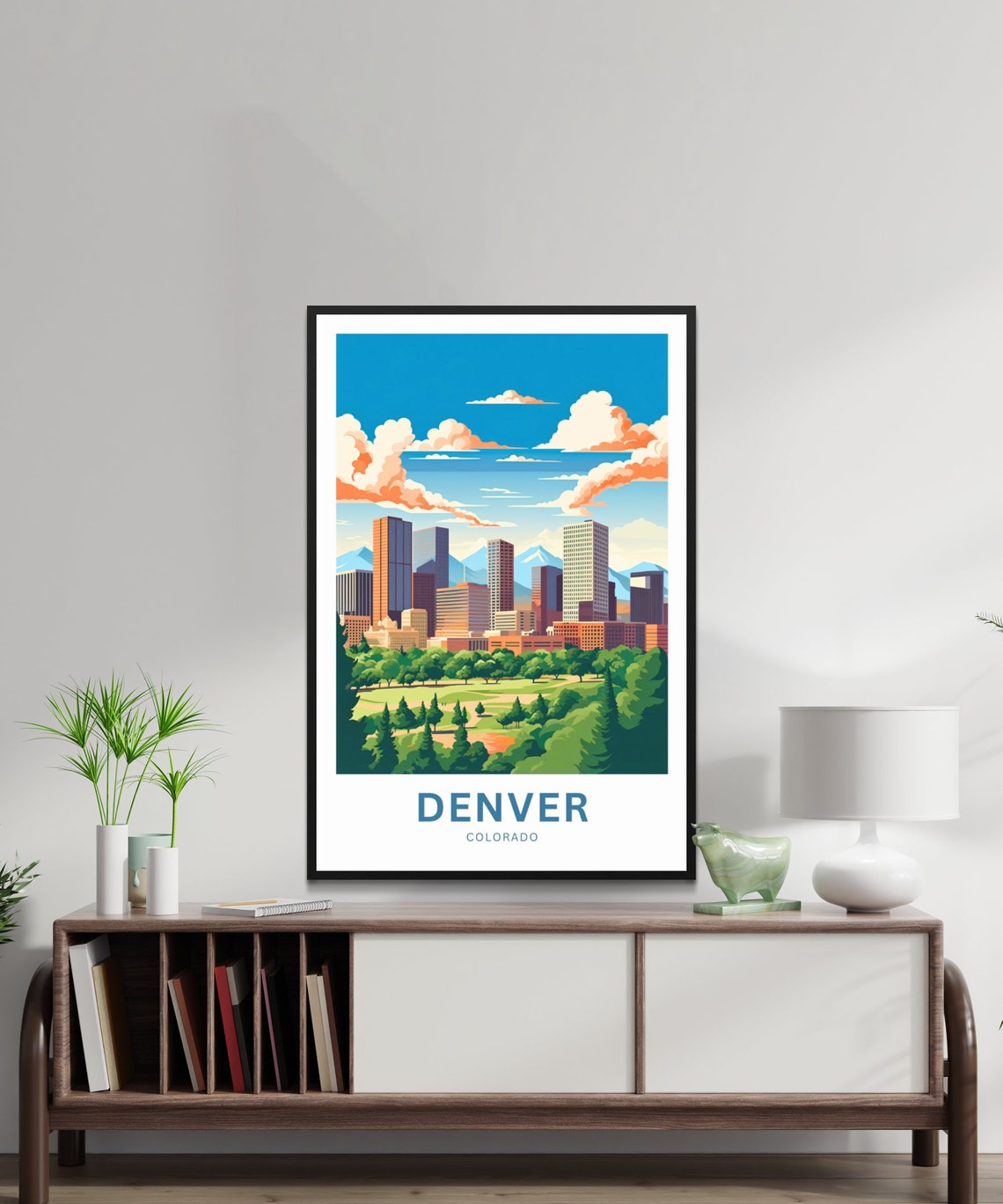 Denver Colorado City Skyline Rocky Mountain Views Personalized Poster - Image 3
