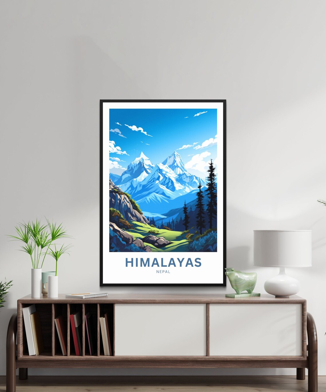 Himalayas Nepal Snow Capped Peaks Alpine Pine Forest Travel Poster - Image 2