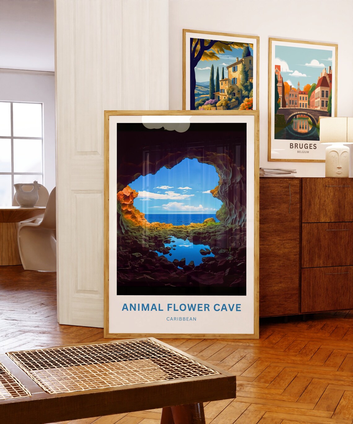 Animal Flower Cave Caribbean Personalized Sea Cave Ocean Travel Poster - Image 5