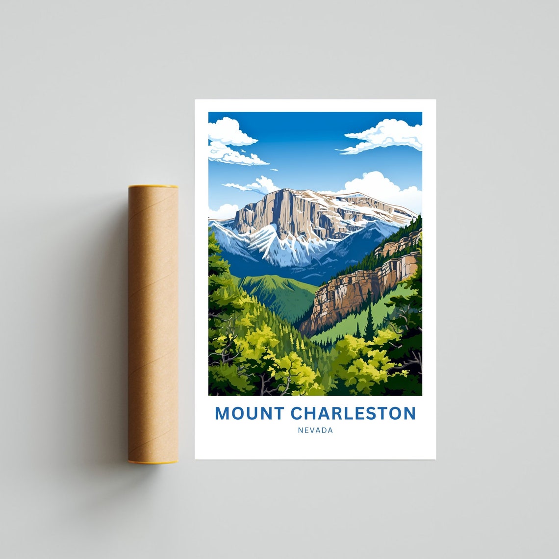 Mount Charleston Nevada Rocky Summit above Forest Ridge Poster - Image 4
