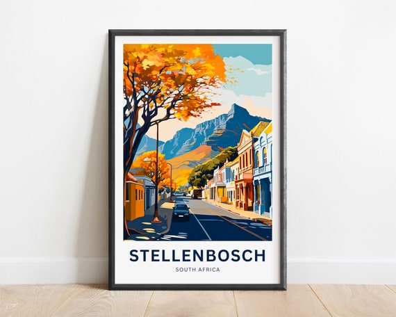 Stellenbosch Travel Print Stellenbosch Poster South Africa Wall Art Framed Present Gift South Africa Present