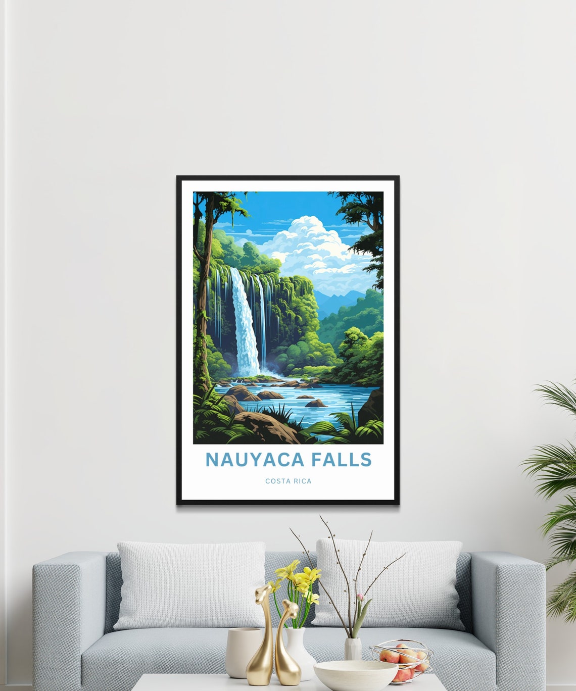 Nauyaca Falls Costa Rica Jungle Waterfall River Rocks Travel Poster - Image 3