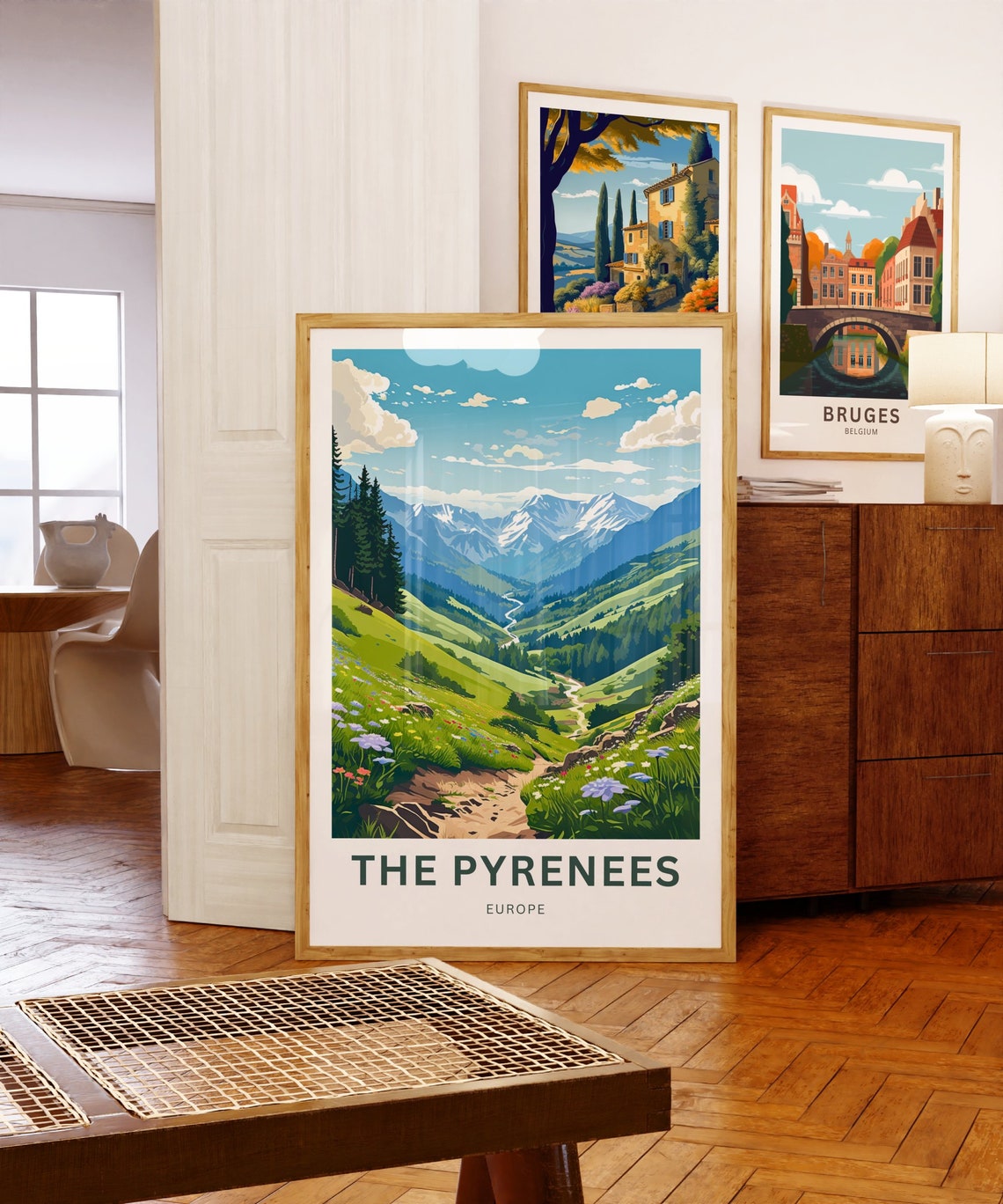 Personalized The Pyrenees Alpine Valley Flower Meadow Gift Poster - Image 5